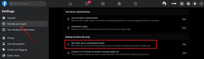 Secure Facebook Desktop Login Alerts