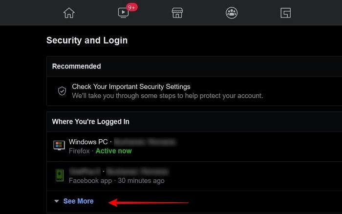Secure Facebook Desktop See Login Devices