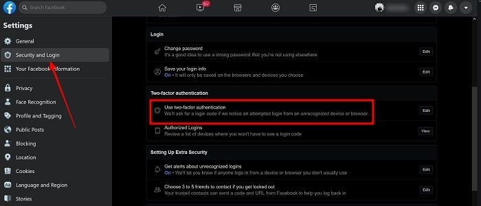 Secure Facebook Desktop Two Factor Authentication