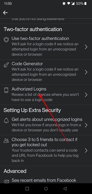 Secure Facebook Mobile Authorized Devices