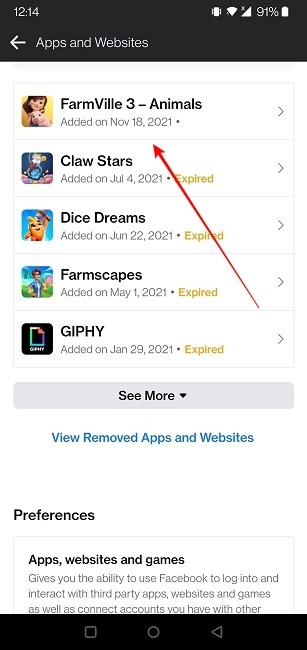Secure Facebook Mobile List App Logins