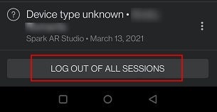 Secure Facebook Mobile Log Out All