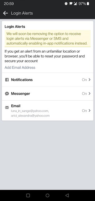 Secure Facebook Mobile Login Alerts
