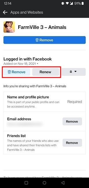 Secure Facebook Mobile Remove Login Renew