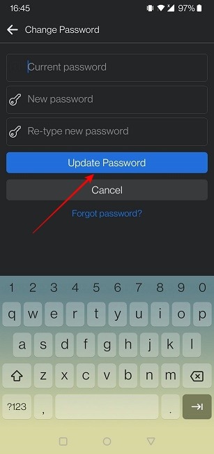 Secure Facebook Mobile Update Password