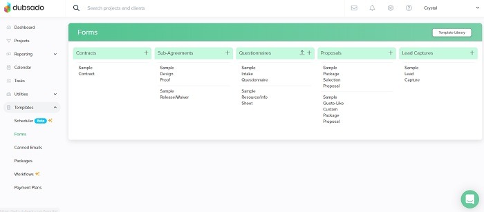 Top All In One Crm Software For Freelancers And Creatives Dubsado 2