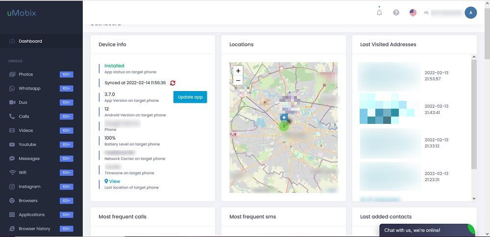 Umobix Review Dashboard View Location
