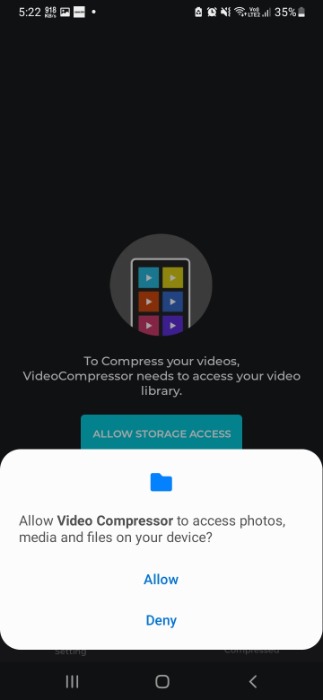 Video Compressor Allow Permissions