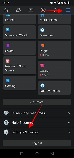 2fa Social Apps Fb Mobile Settings Privacy