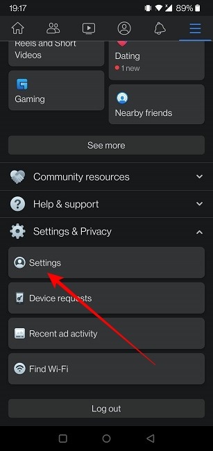 2fa Social Apps Fb Mobile Settings