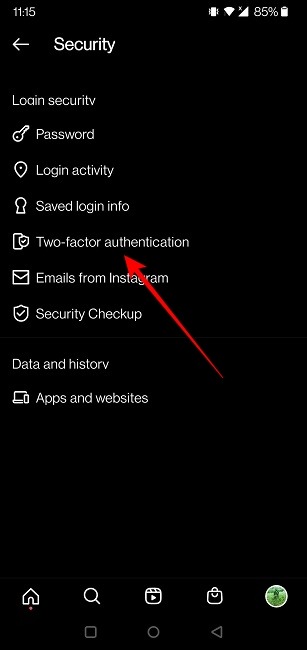 2fa Social Apps Instagram Mobile Option