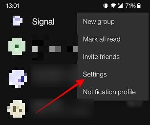 2fa Social Apps Signal Mobile Settings