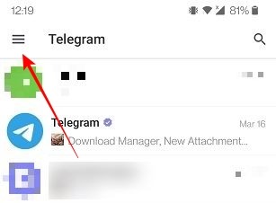2fa Social Apps Telegram Mobile Menu