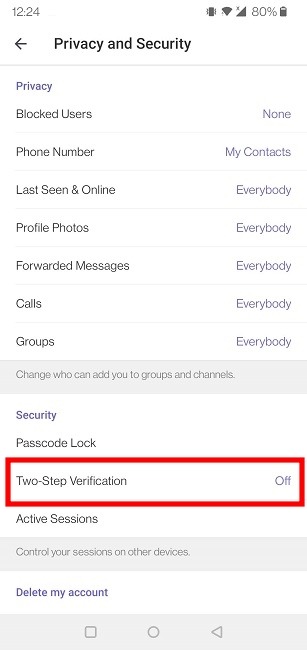 2fa Social Apps Telegram Mobile Option View