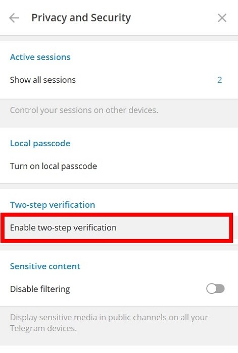 2fa Social Apps Telegram Pc Option