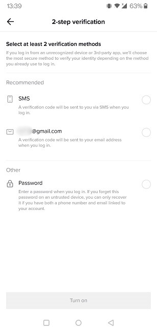 2fa Social Apps Tiktok Mobile Make Selectio