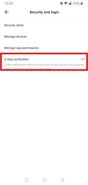 2fa Social Apps Tiktok Mobile Option View