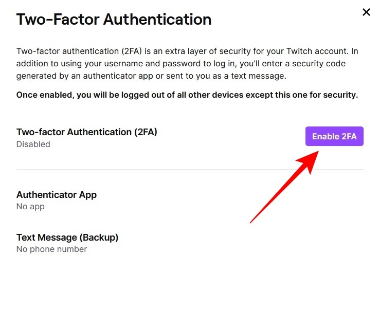 2fa Social Apps Twitch Pc Enable 2fa