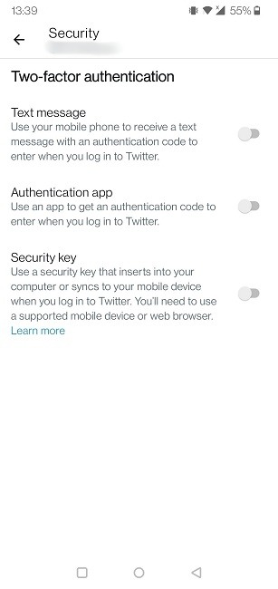 2fa Social Apps Twitter Mobile Select