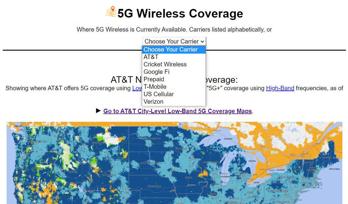 5g Availability Cellular Maps