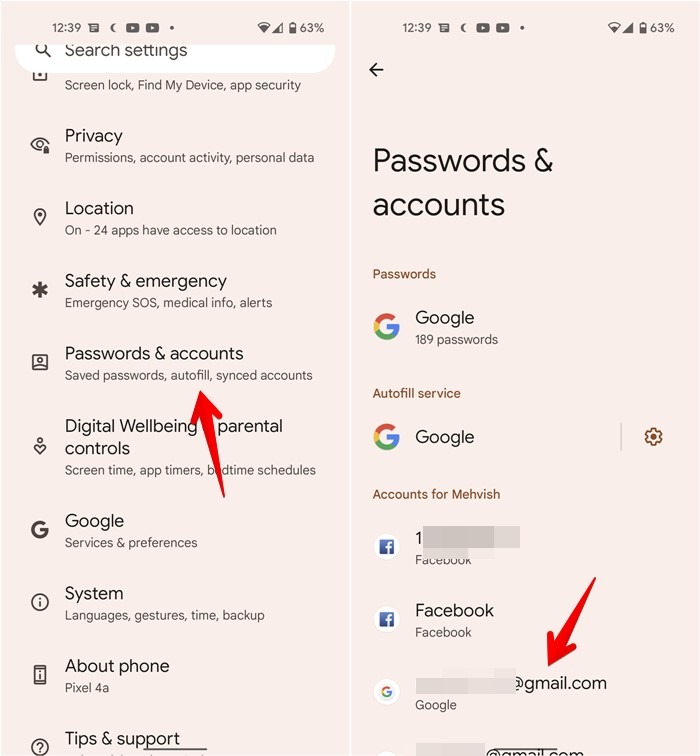 Android Accounts Google