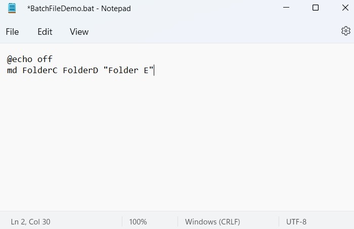 Batch Files Windows11 Folders Command