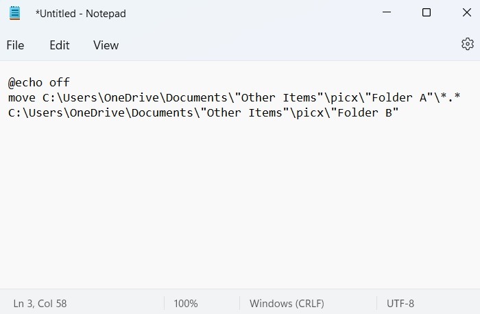 Batch Files Windows11 Move Files One Folder To Another