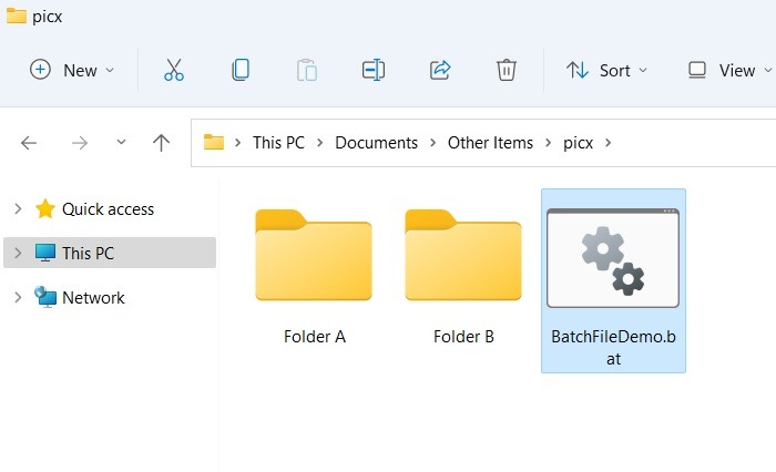 Batch Files Windows11 New Created Batch File