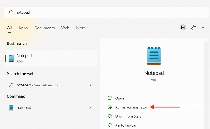 Batch Files Windows11 Notepad Open As Admin 1