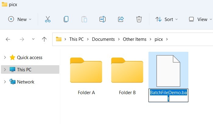 Batch Files Windows11 Renaming Text Document Bat Extension 1