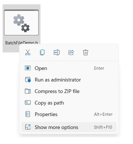 Batch Files Windows11 Show More Options