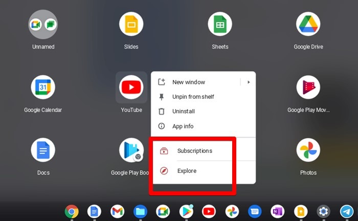 Chromebook App Shortcuts