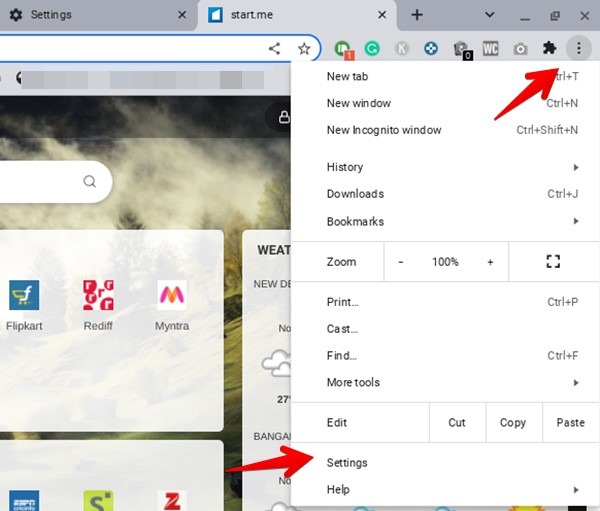 Chromebook Chrome Settings