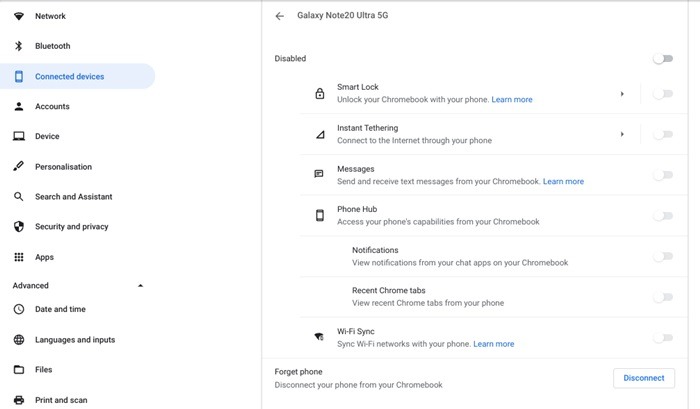 Chromebook Connect Phone Features
