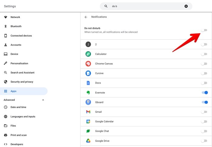 Chromebook Notifications Silence All