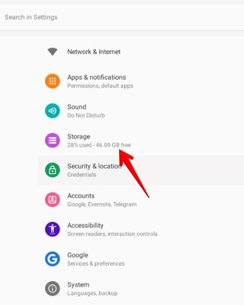 Chromebook Storage Android