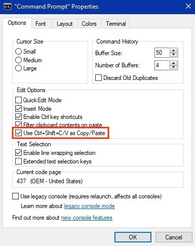 Cmd Copy Paste Windows10 Use Ctrl Shift C V 1