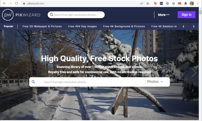 Creative Commons Pikwizard Site