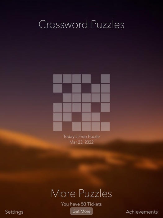 Crossword Apps Crossword Puzzles Menu