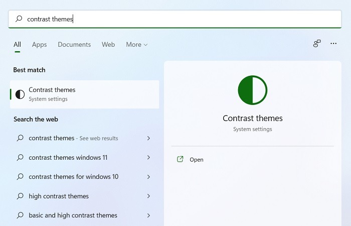 Dark Mode Windows Windows11 Contrast Themes Search Menu