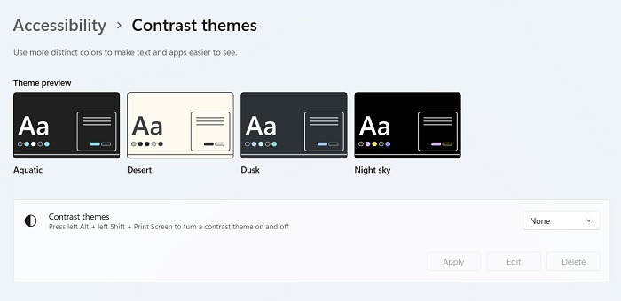 Dark Mode Windows Windows11 Contrast Themes