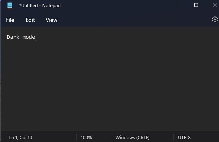 Dark Mode Windows Windows11 Notepad Dark Mode Enabled