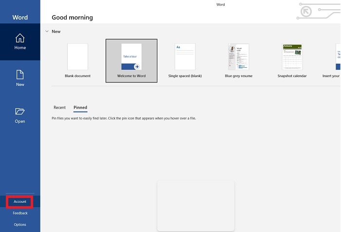 Dark Mode Windows Word Account
