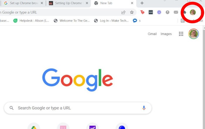 Google Chrome Parental Controls Creating Profile Icon
