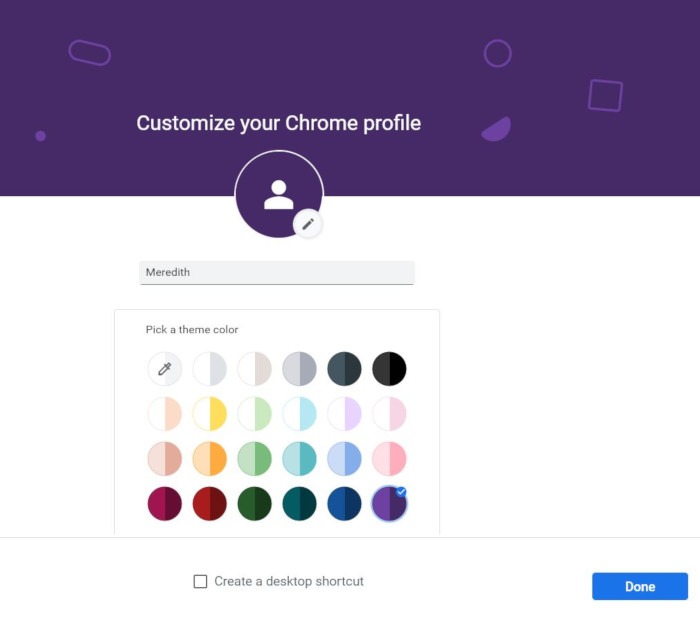 Google Chrome Parental Controls Creating Profile Profile Name
