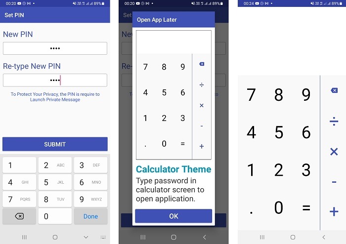 Hide Text Calls Calculator Pro Pin Access Restrictions