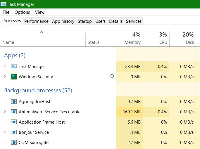 High Memory Fix Memory Footprint Reduced