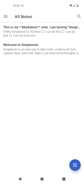 Markdown Editor Simplenote Menu