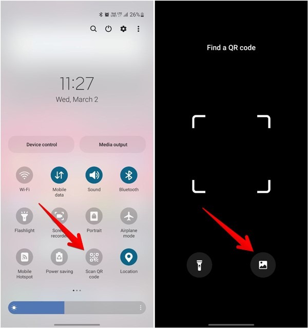 Scan Qr Code Screenshot Image Samsung Quick Tile Detect