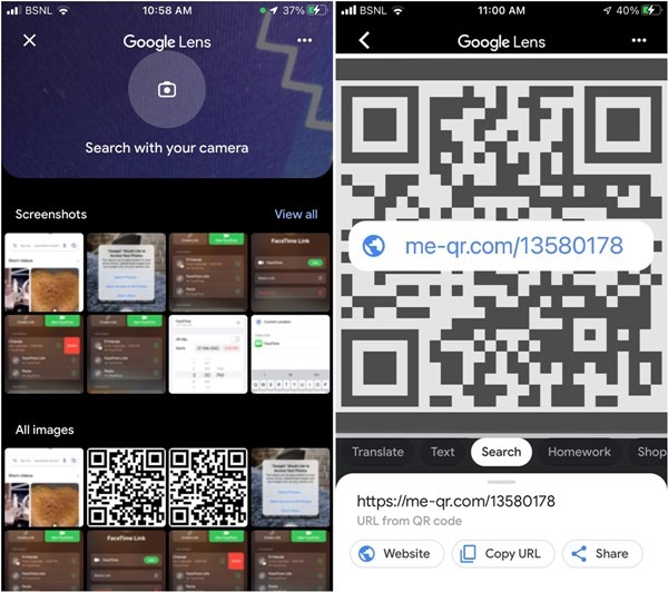 Scan Qr Code Screenshot Image Iphone Google Lens Find